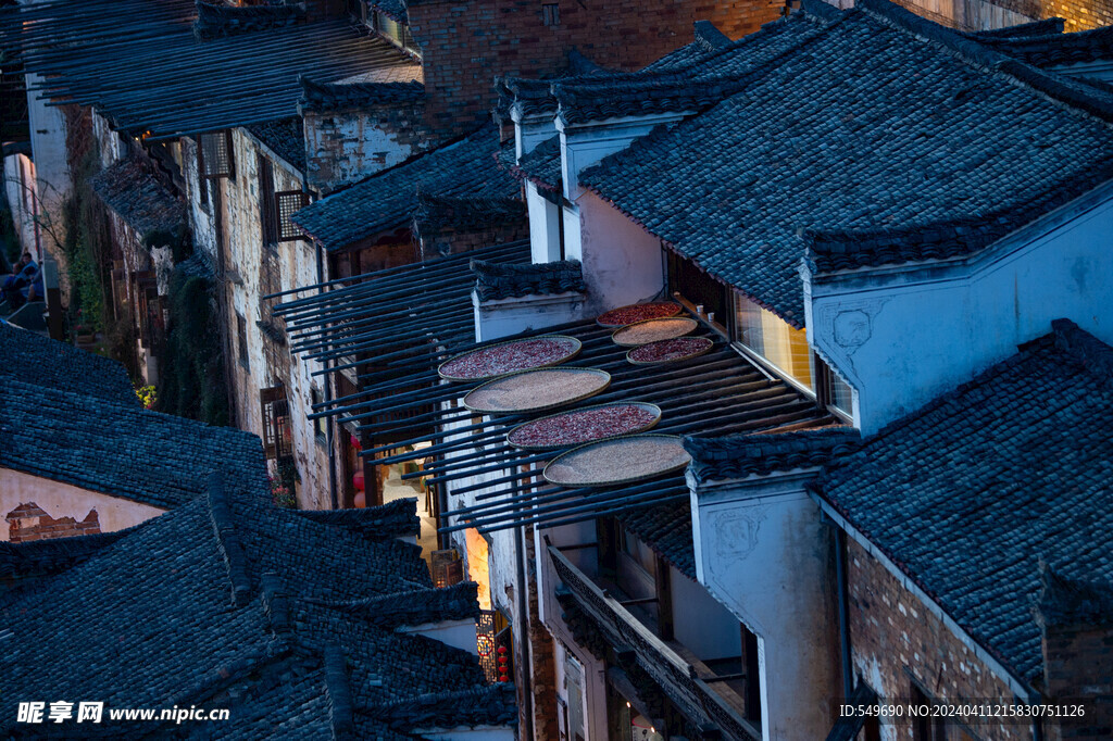 婺源篁岭夜景图片