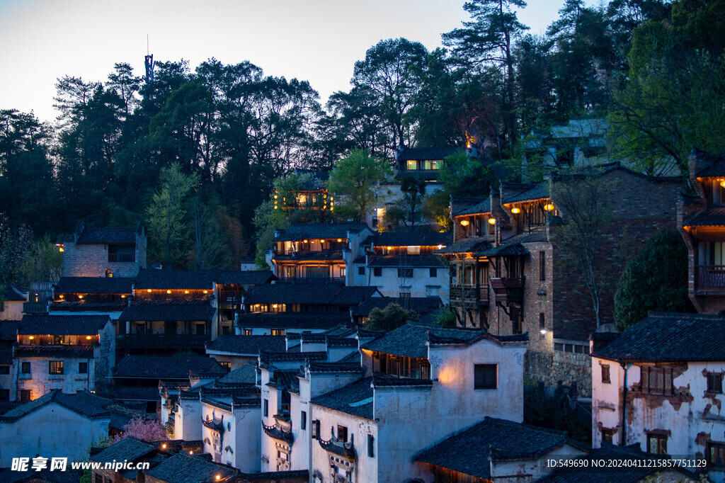 婺源篁岭夜景图片