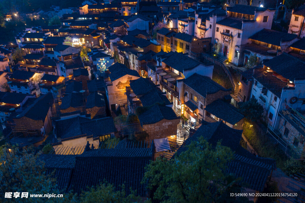 婺源篁岭夜景图片