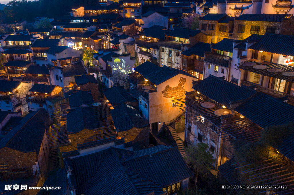 婺源篁岭夜景图片