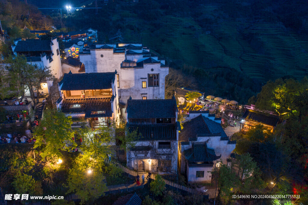 婺源篁岭夜景图片