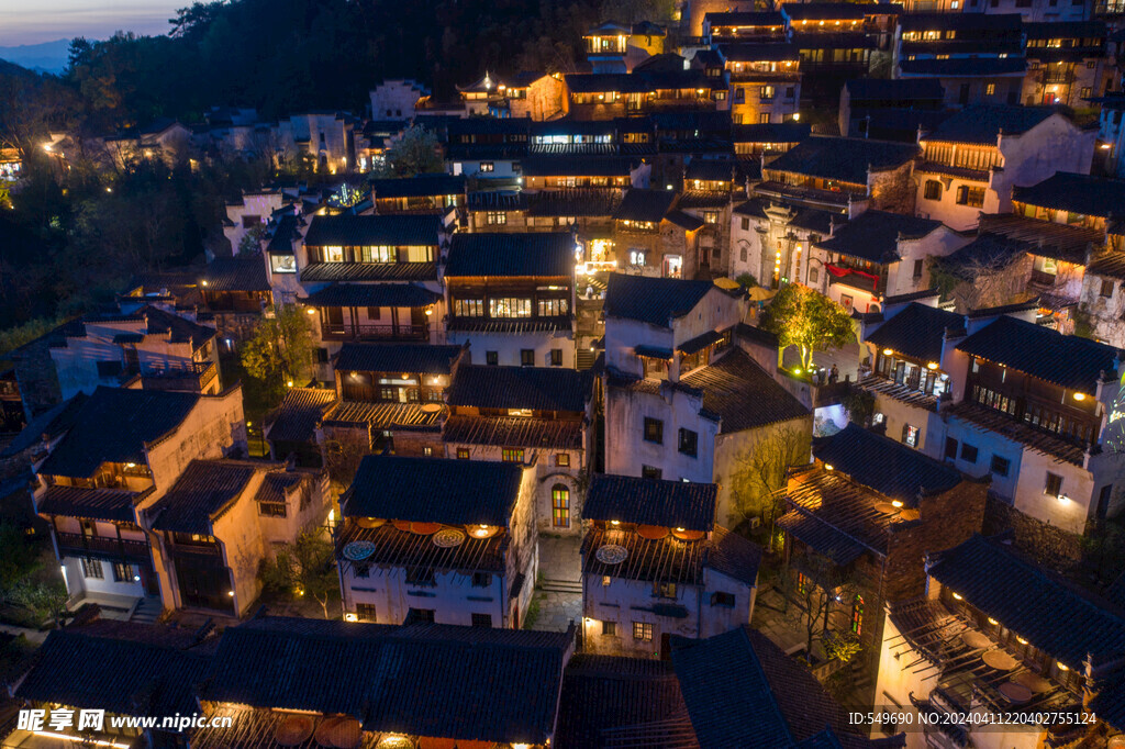 婺源篁岭夜景图片