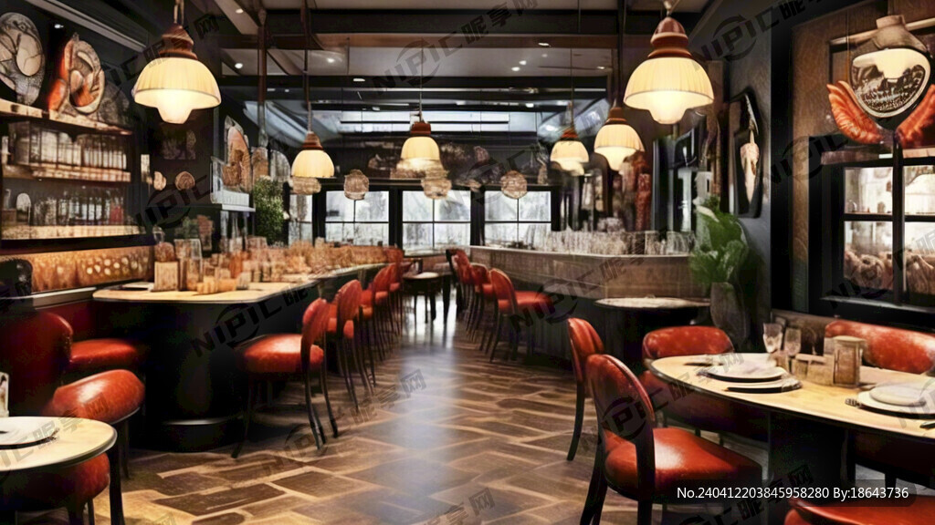 融合式餐厅装修效果图 龙虾店