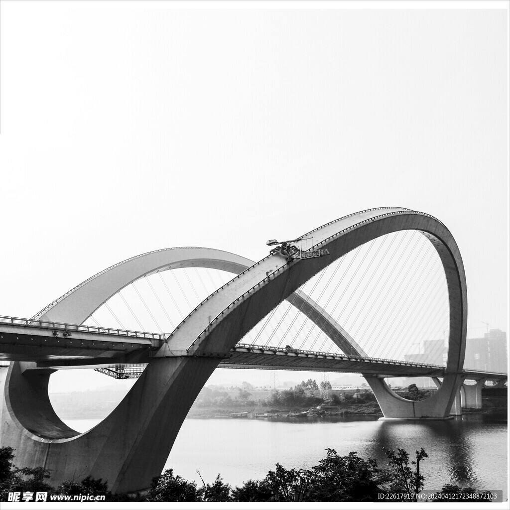 南宁城市大桥黑白装饰画