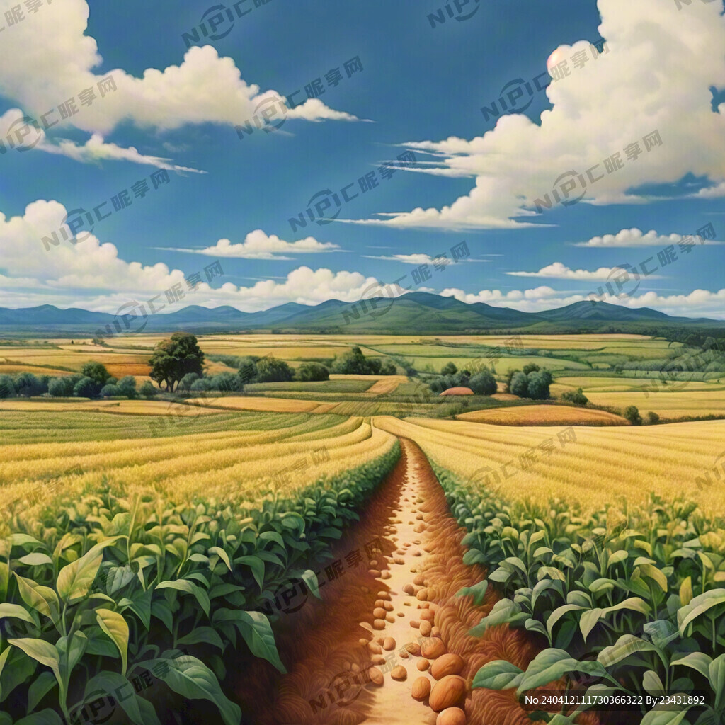大豆园 田野插画