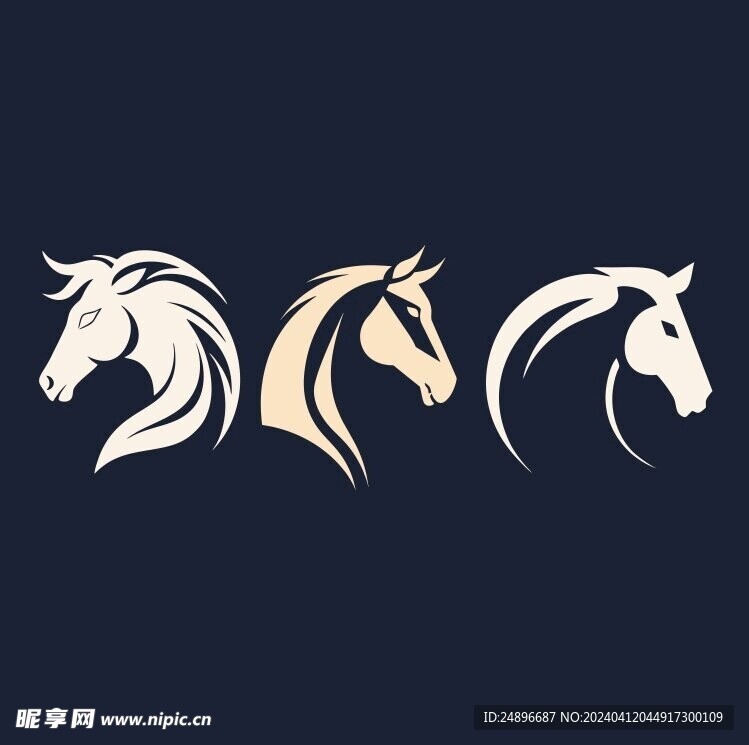 马头抽象图标logo矢量图