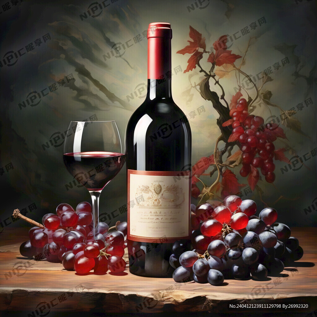 红酒 高端 写实