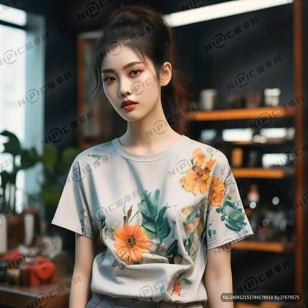 美妆模特 上半身 夏季服装