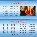 足浴理疗价目表