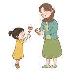 母亲节插画免扣素材
