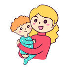 妈妈怀抱小孩