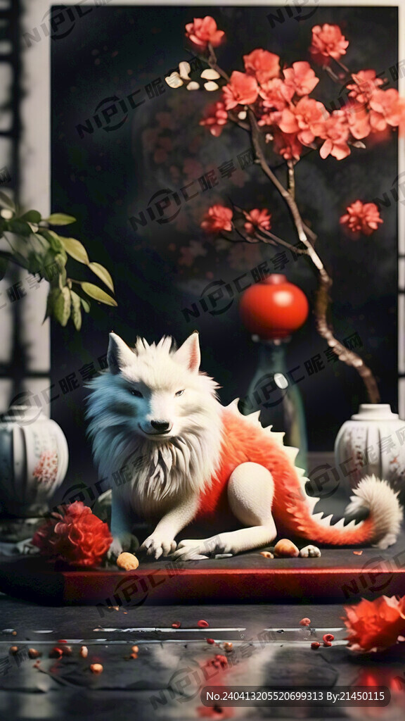 红色中国风 龙年简约背景画布 