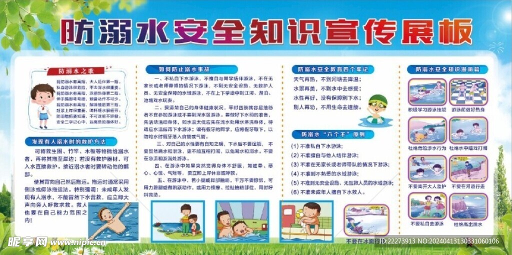 防溺水展板 学校宣传栏