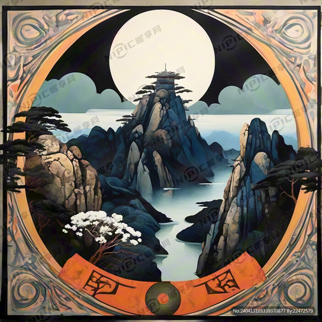 画一幅画  太姥山抽象图 