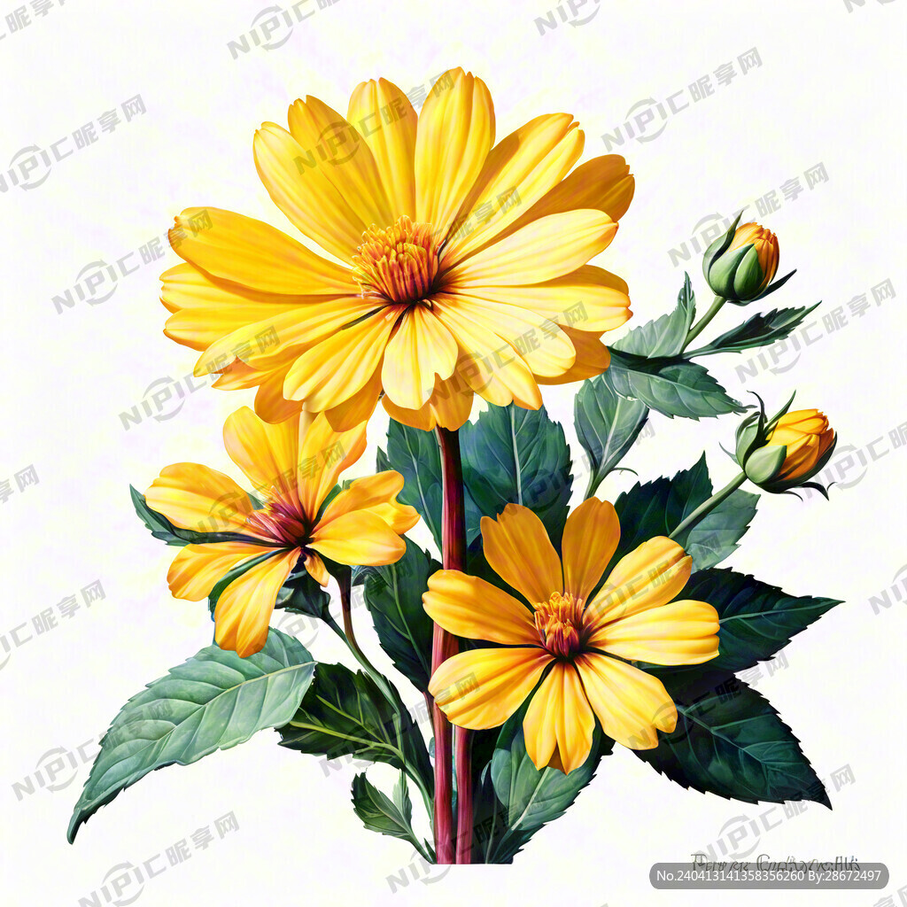 我要生成一张图片 花为4朵