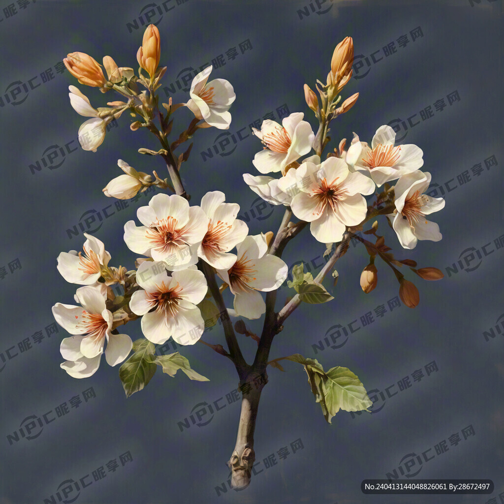 连翘     手绘风格   