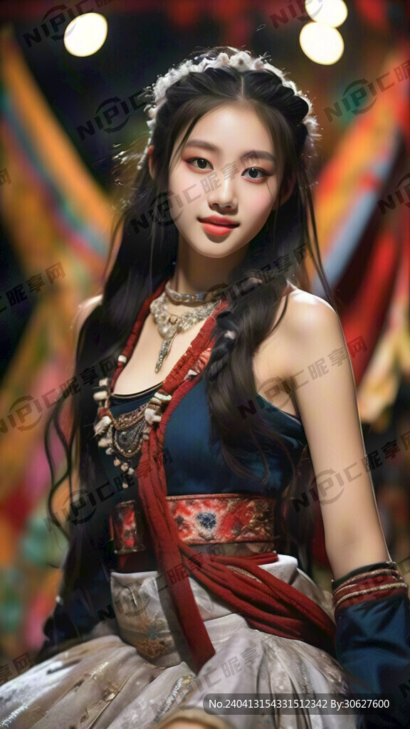 少女 藏装 独舞 舞台