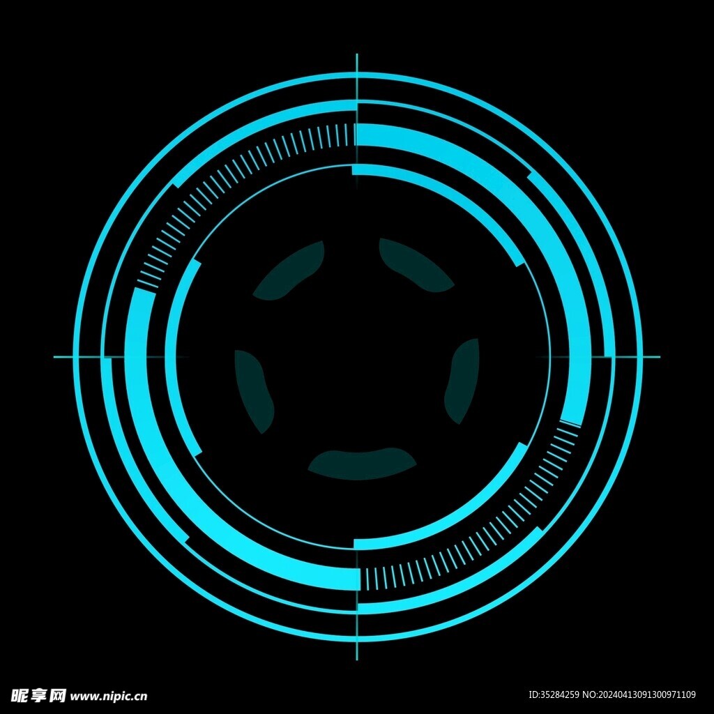 科技可视化数字旋转圆形圆环图标