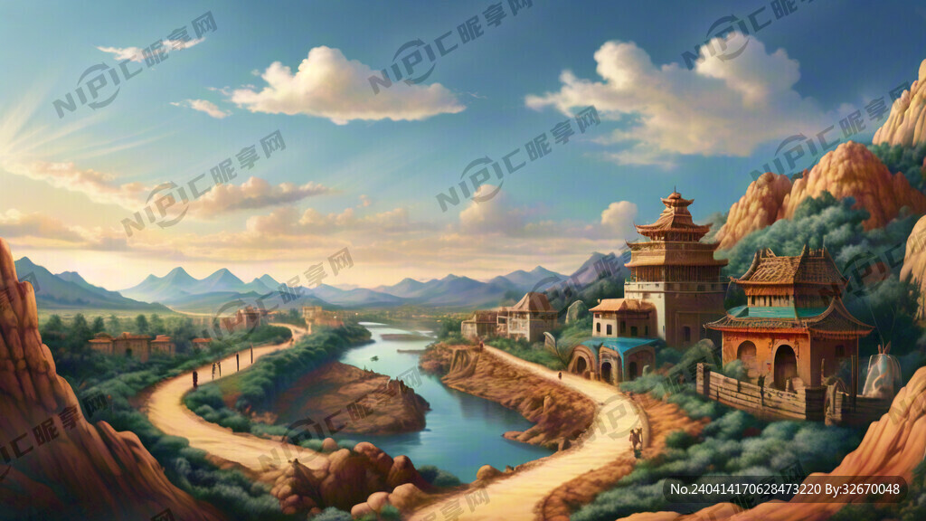 丝绸之路路线插画