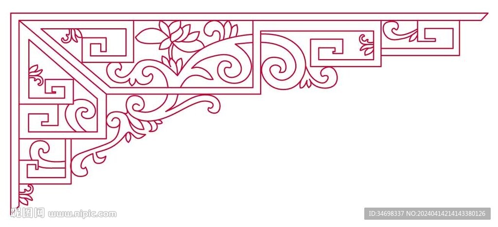 中式花纹线稿