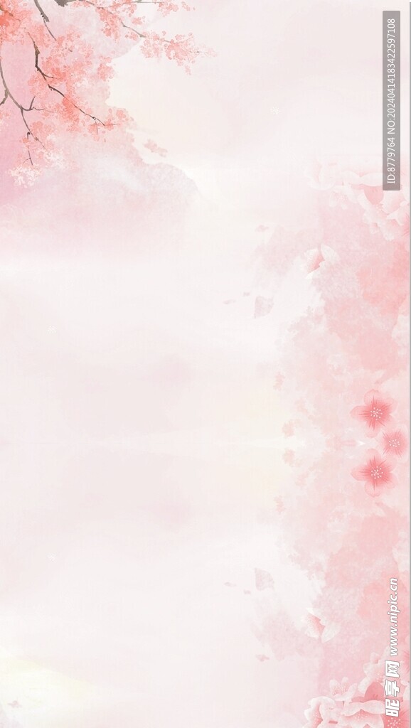 粉色樱花背景 美容海报