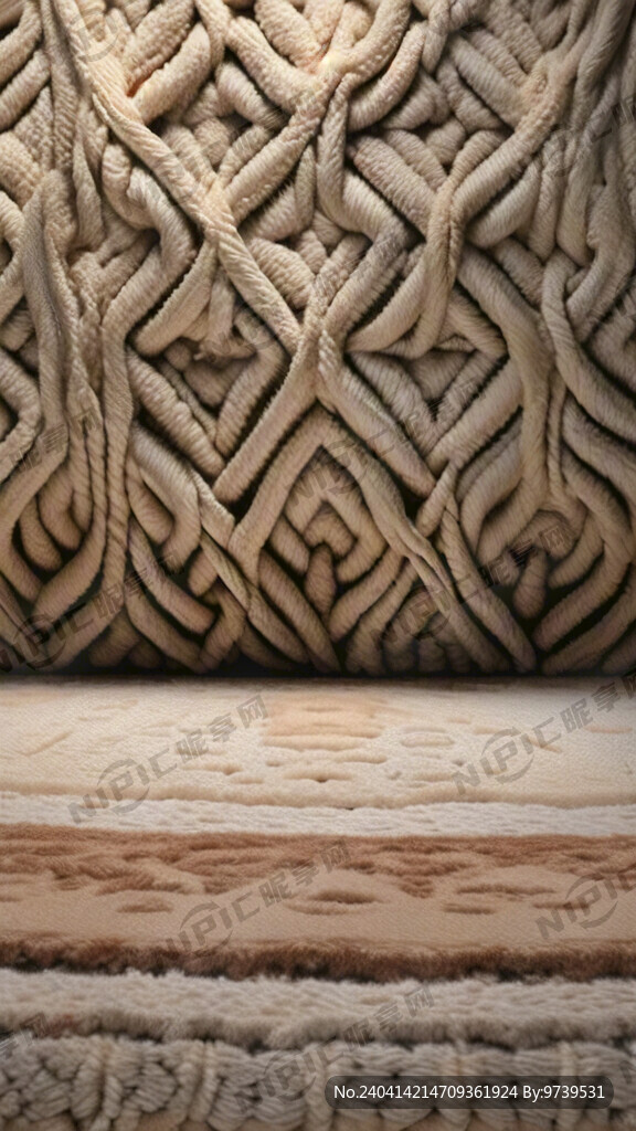 编织精细的地毯 内部 特写