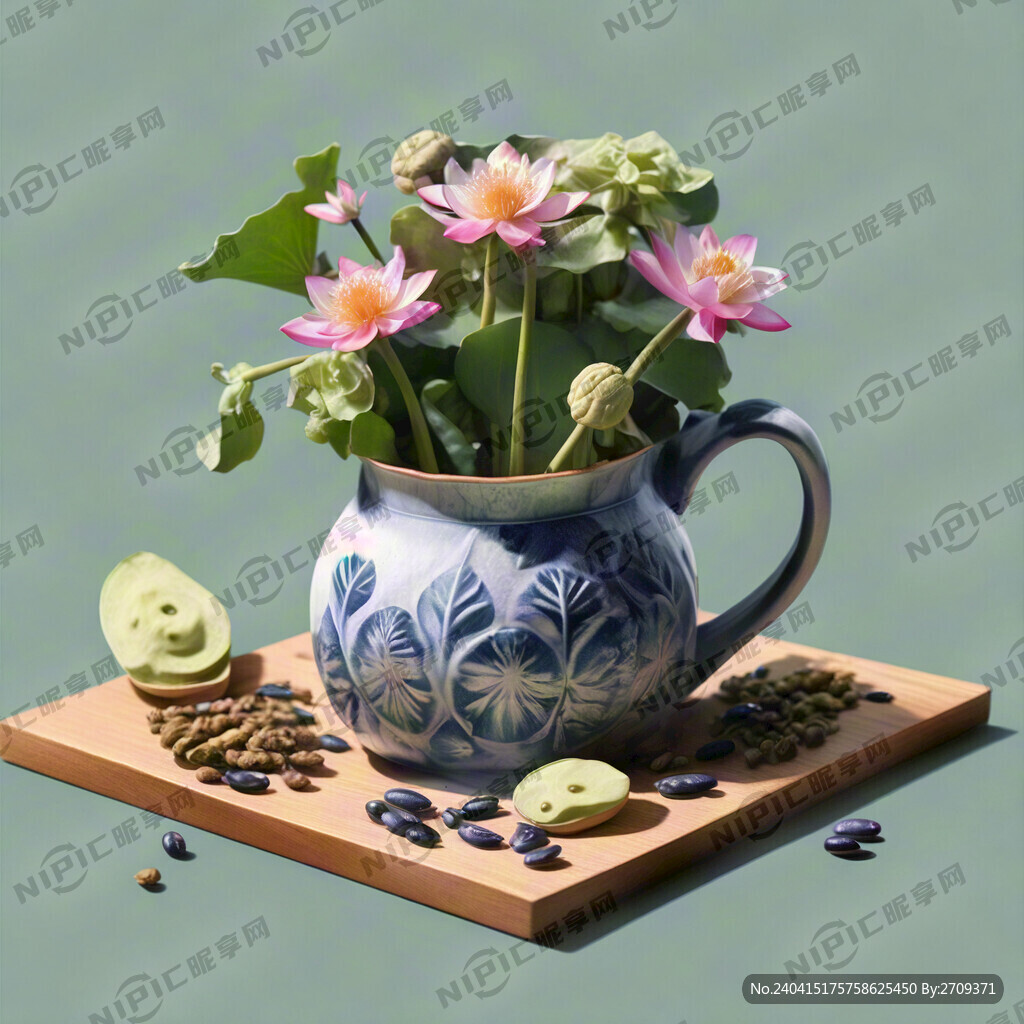 夏季 杂粮 荷花 绿豆 花茶
