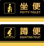 卫生间标识 坐便 蹲便 厕所标