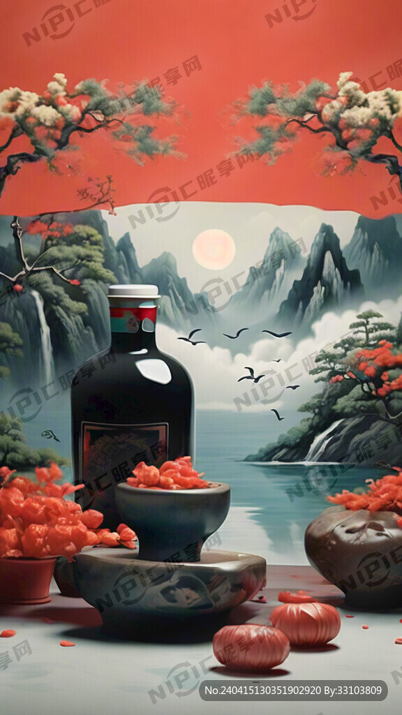 中秋节定制白酒 商业摄影
