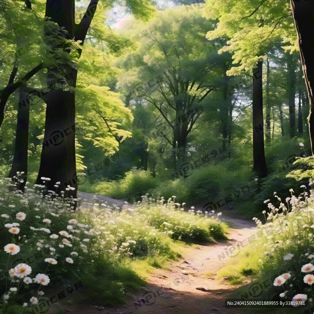 森林 绿色 花草 树木 幽静