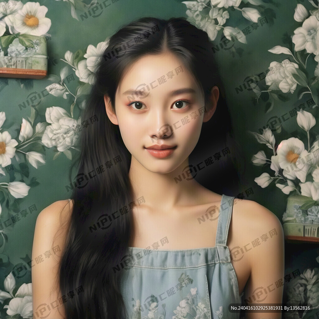 一个拿着墙纸的女孩 形象代言