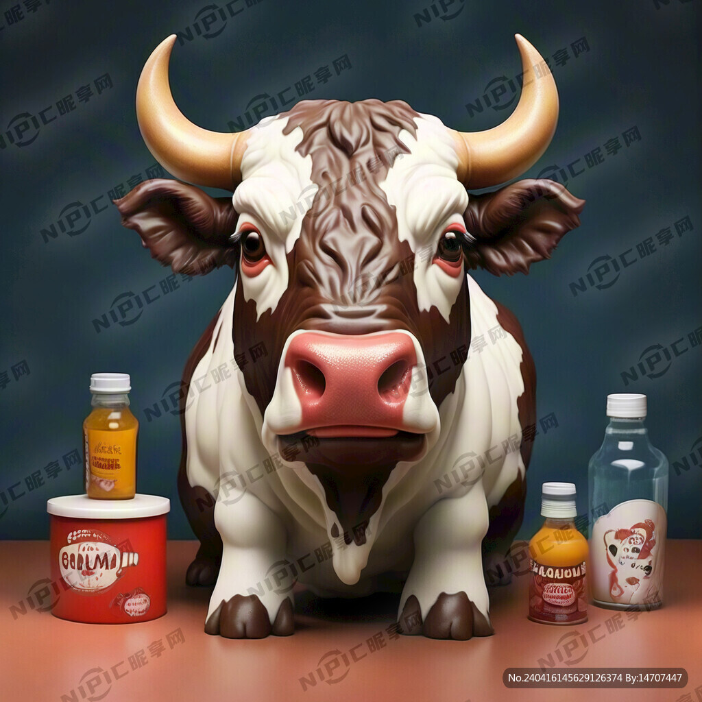 卡通牛的现象 放在食品包装上的