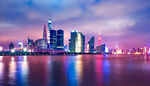紫色城市夜景