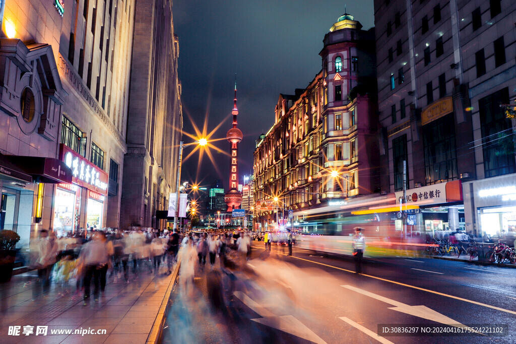 商业街夜景
