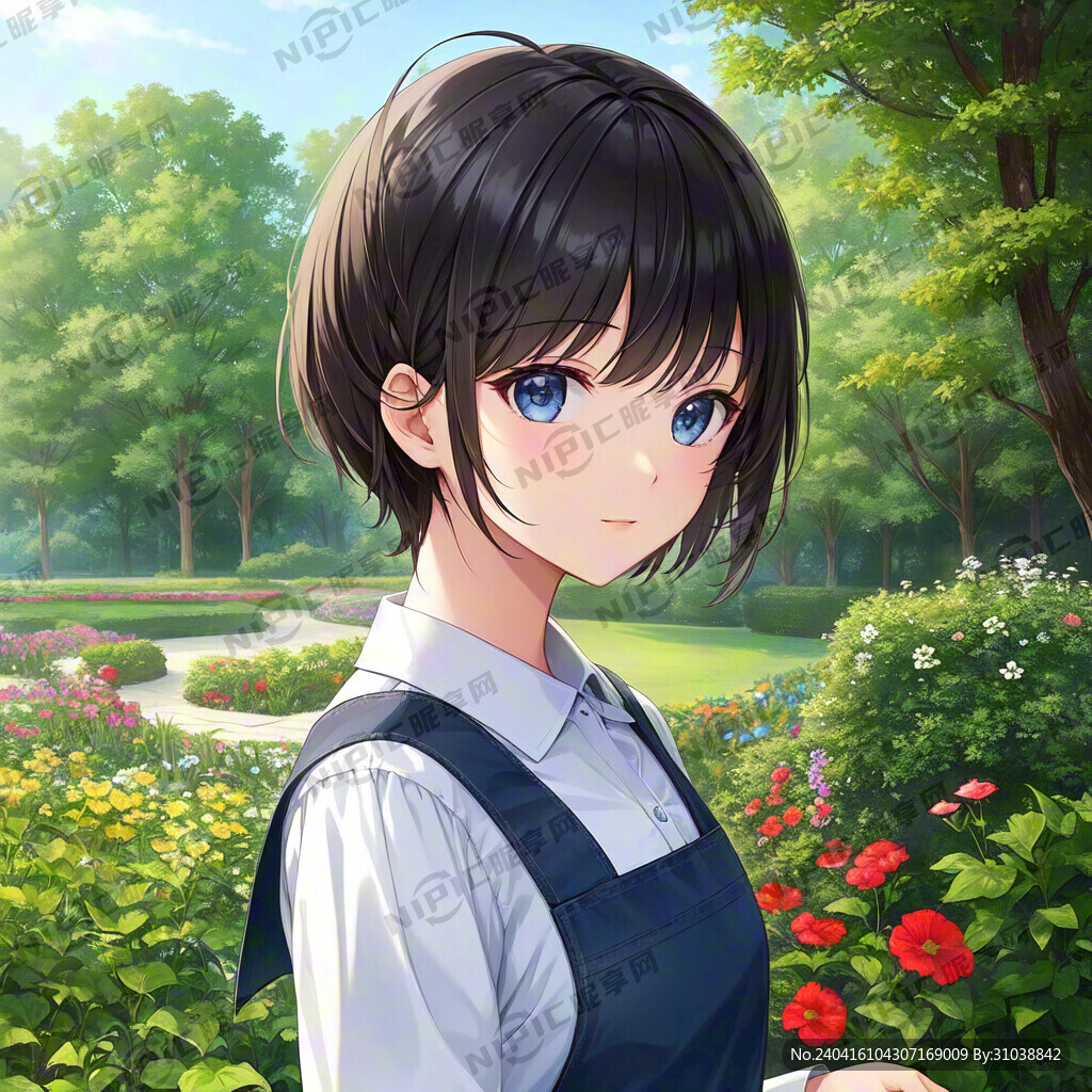 在花园里给女孩理发 花园要大