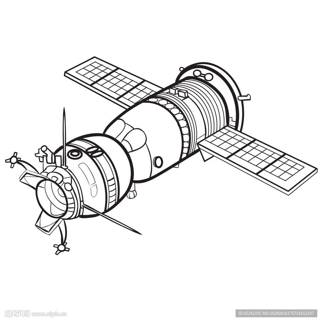 空间站 飞船 矢量插画