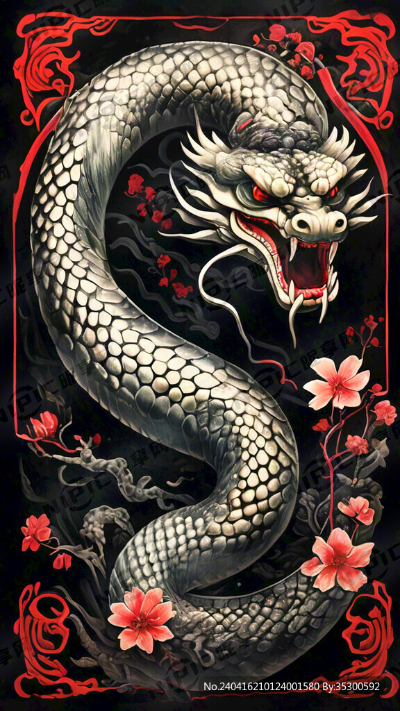 黑底红字 符文 驱蛇 古风
