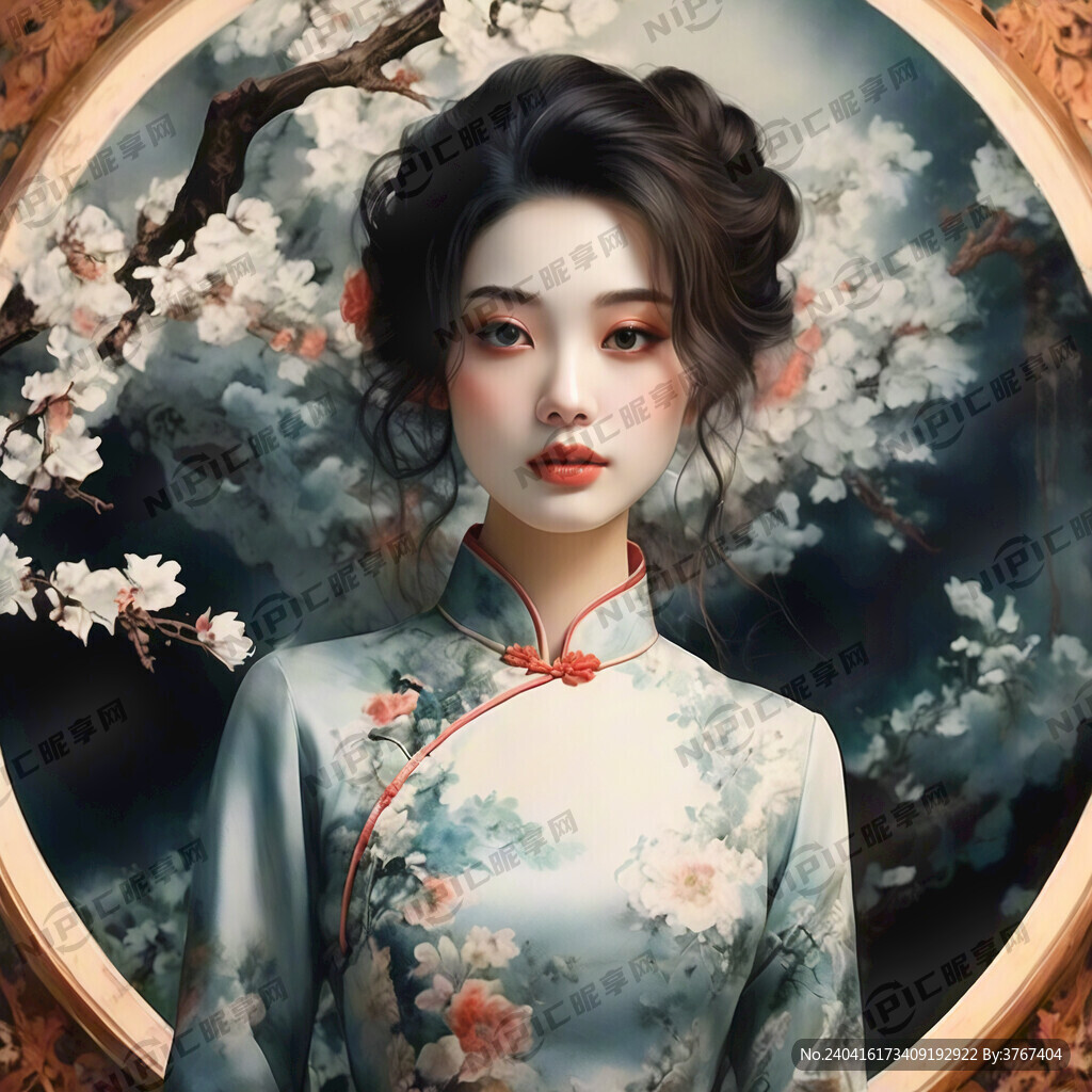 中国风旗袍 美女 意境 高雅