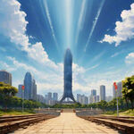 柳州  创城  风景   蓝天白云  舞台背景