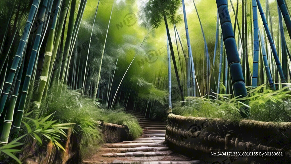 竹林 深邃 颜色清新