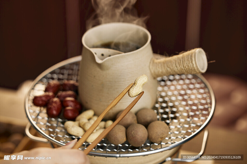 围炉煮茶复古背景