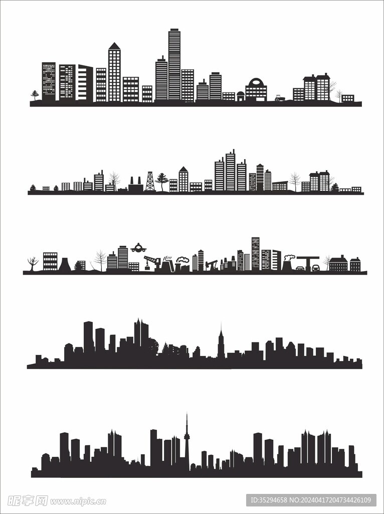 城市建筑剪影