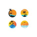 夏日沙滩度假logo