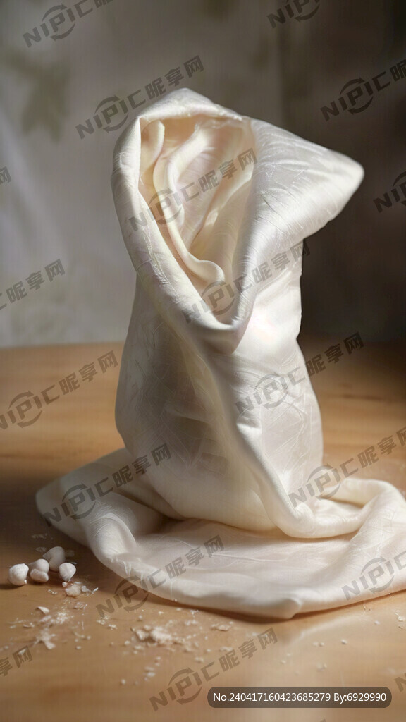 一块展开的桑蚕丝布料  