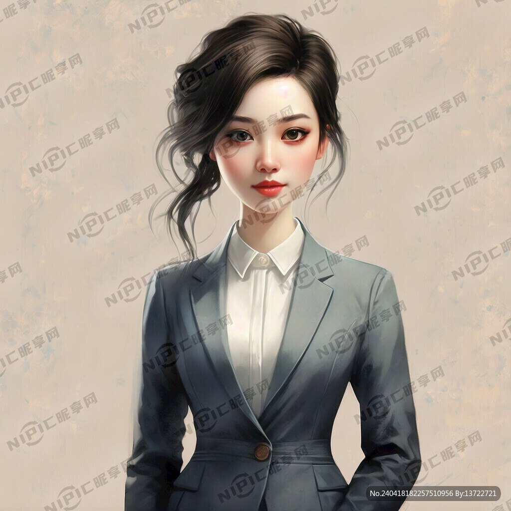 中国正装卡通职业女性