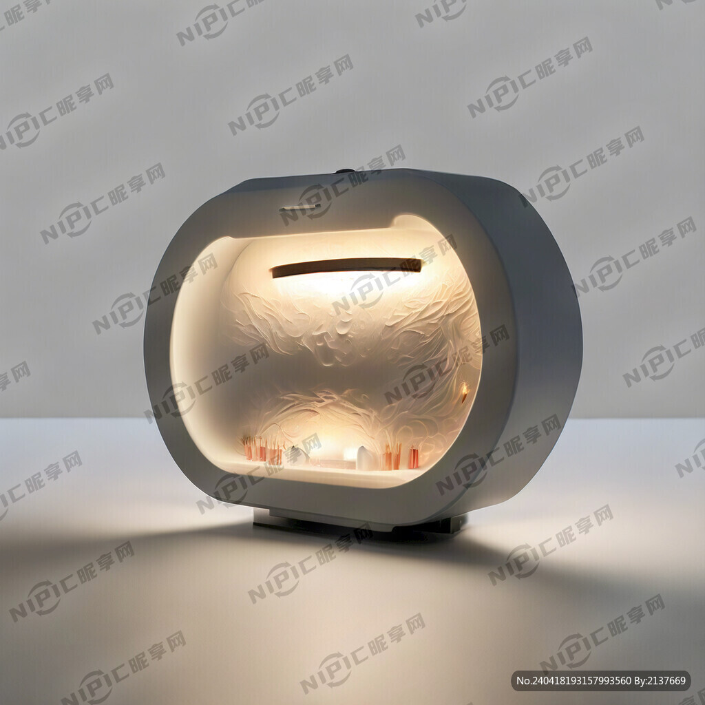 美容灯箱效果图简洁 白底