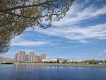 张家口建筑 蓝天 清水河