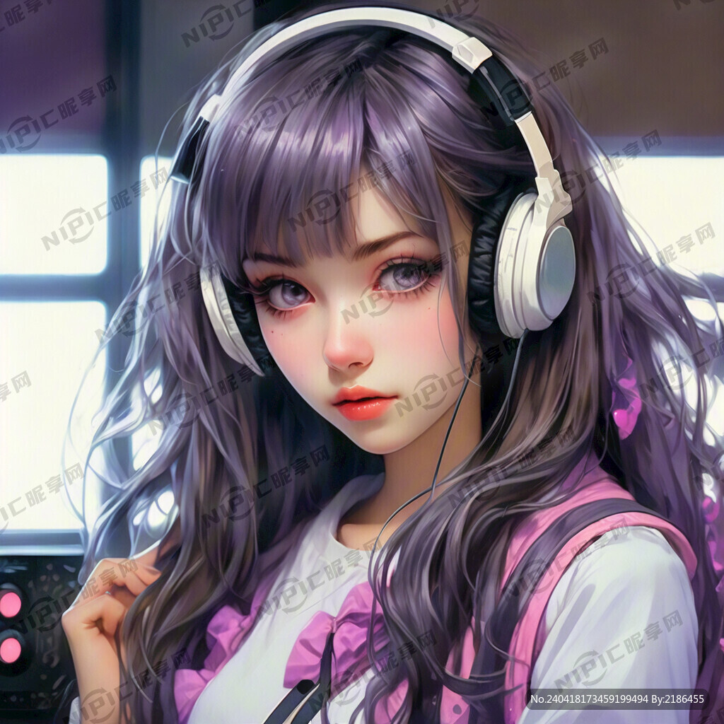 日系少女 紫罗兰 长发 学生装