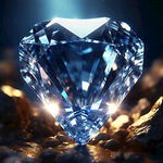 梦幻唯美蓝色晶钻石，超高清，细节刻画，飘渺电影般环境，明亮清晰