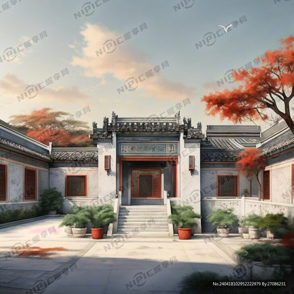 潮汕四合院效果图